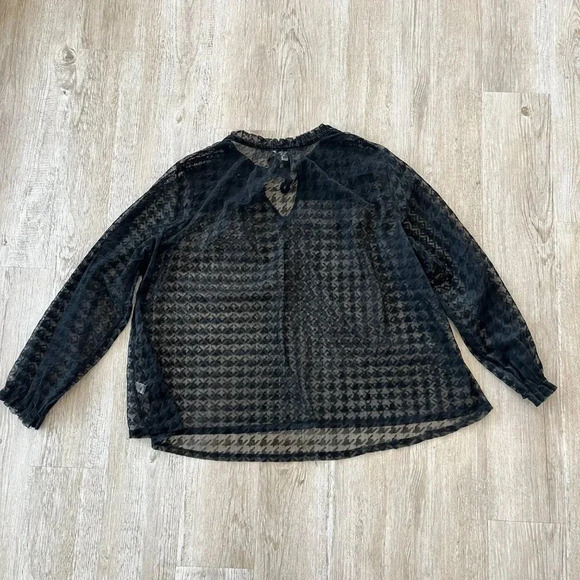 Womens Cato Black Mesh Blouse - 22/24W - Picture 5 of 6